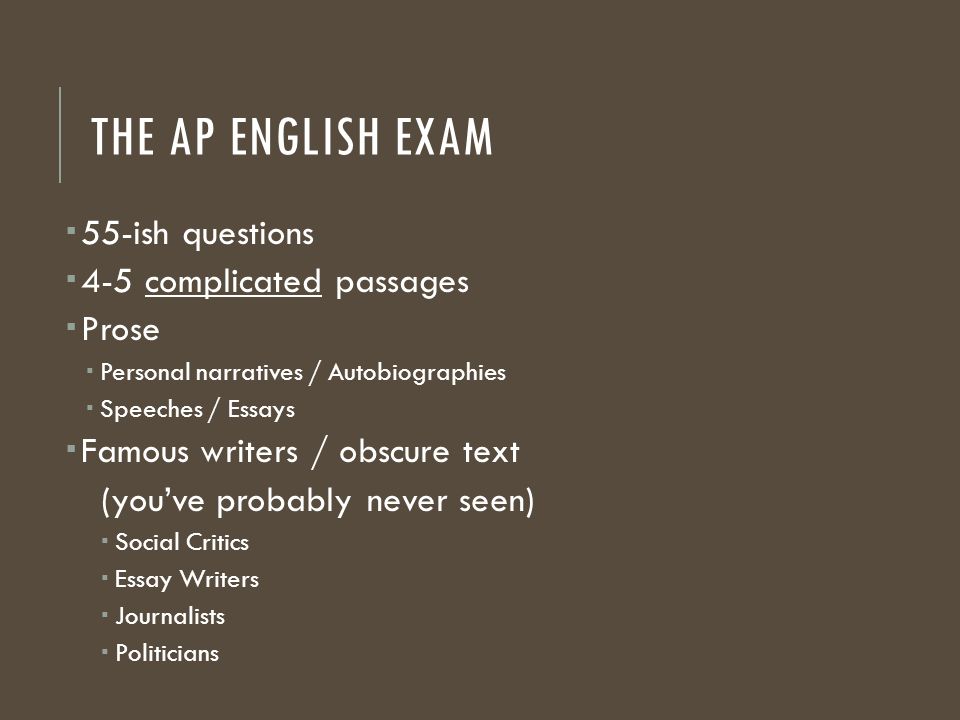 Ap english exam open essay questions